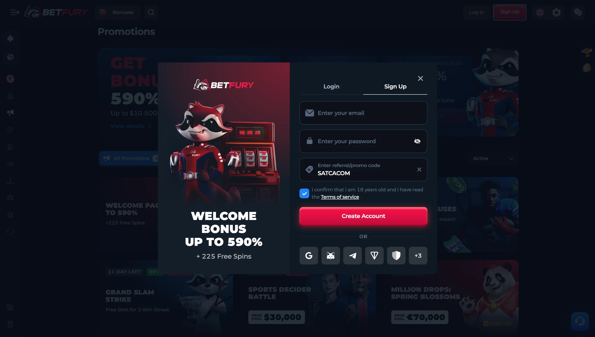 BetFury Registration